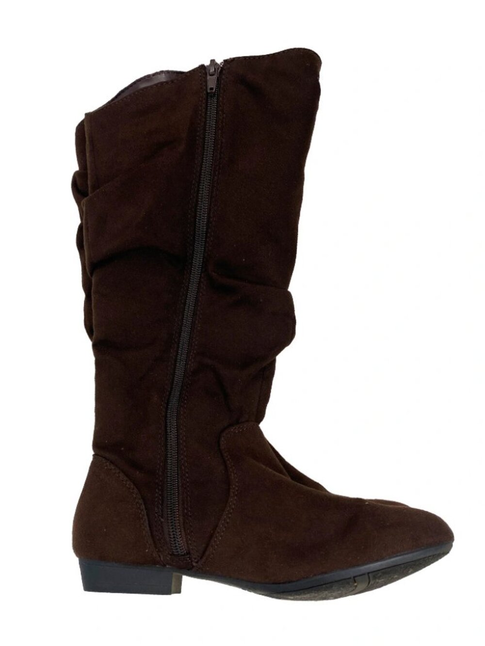 Lower East Side Brown Slouch Faux Suede Riding Boots Size 5.5